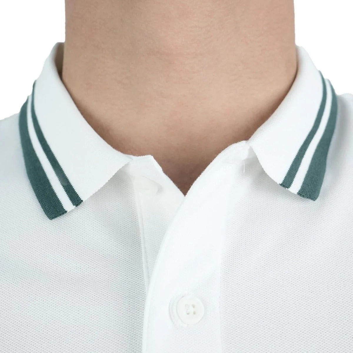 Cotton/Lycra Pique Flat Knitted Collar Short Sleeve Slim Solid Polo