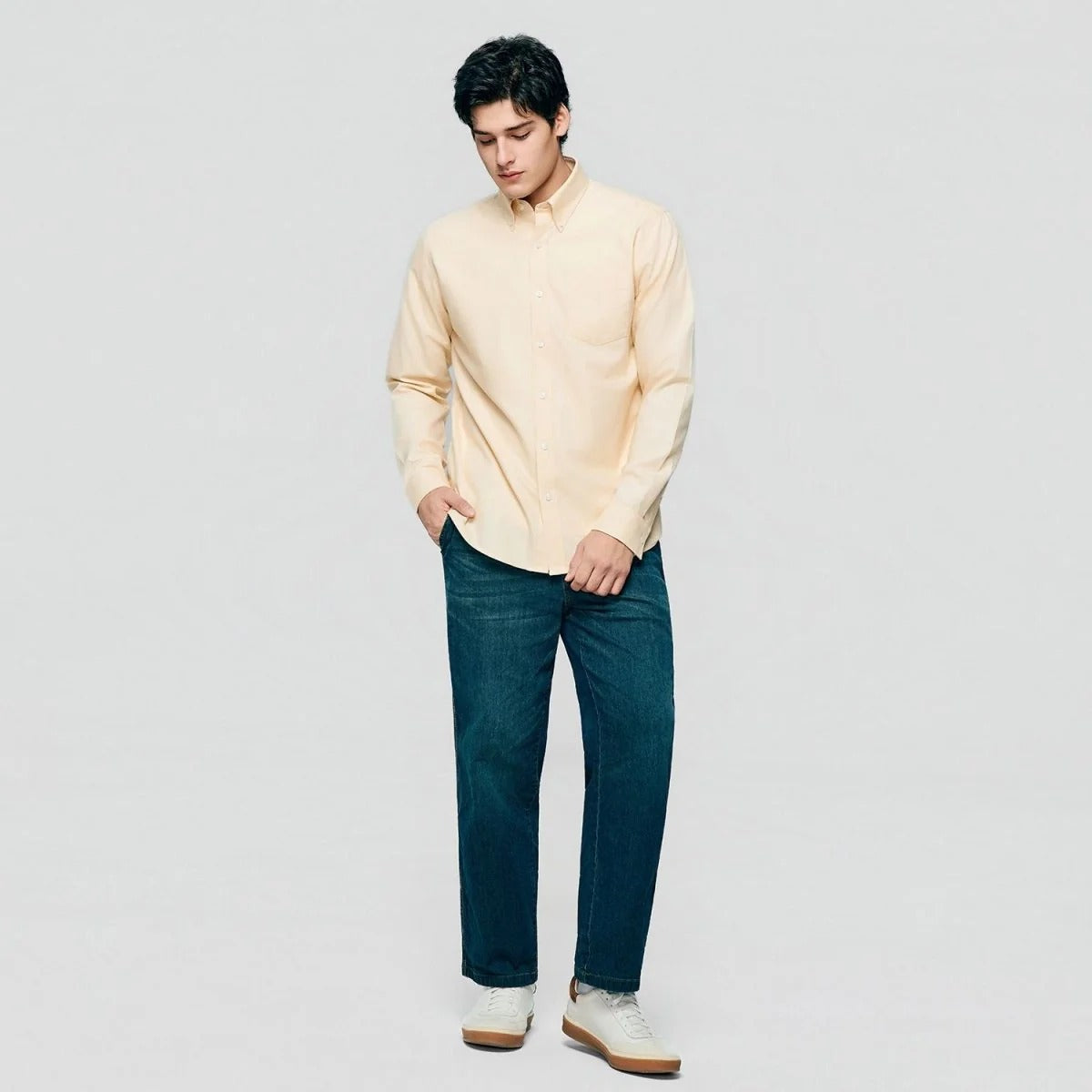 Men's Cotton Long-Sleeve Wrinkle-Free Shirt (Premium)