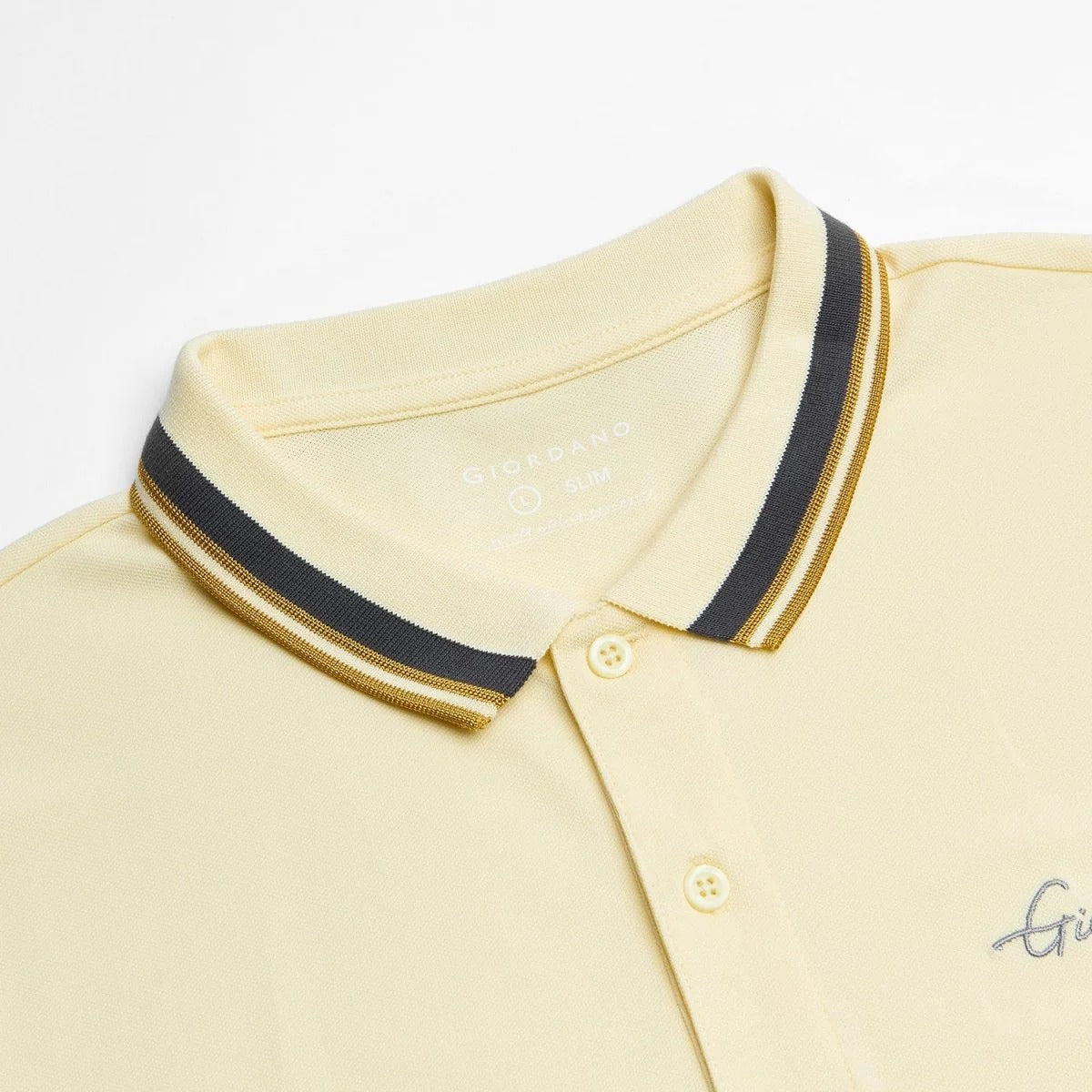 Men's Slim Pique Polo With Contrast Collar & Signature Embroidery
