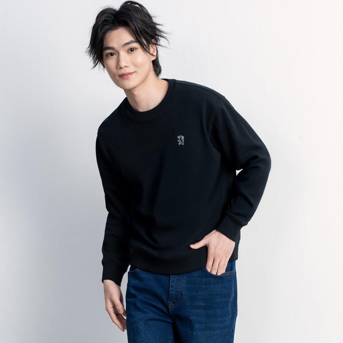 Men’S French Terry Crew Neck Relaxed Fit Sweatshirt