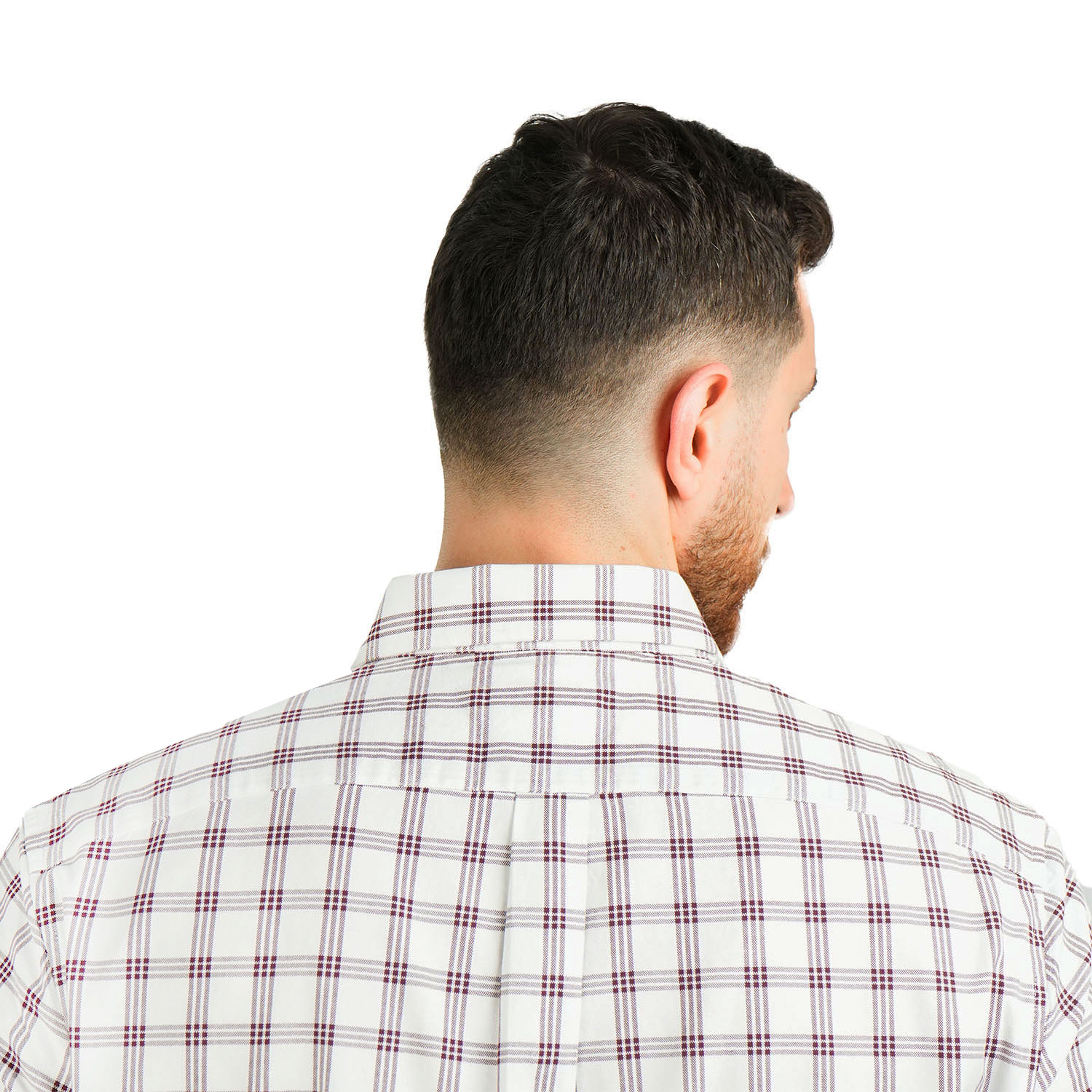 قميص قطني أكسفورد بأكمام طويلة وقصة ضيقة مطرزة، قابل للغسل