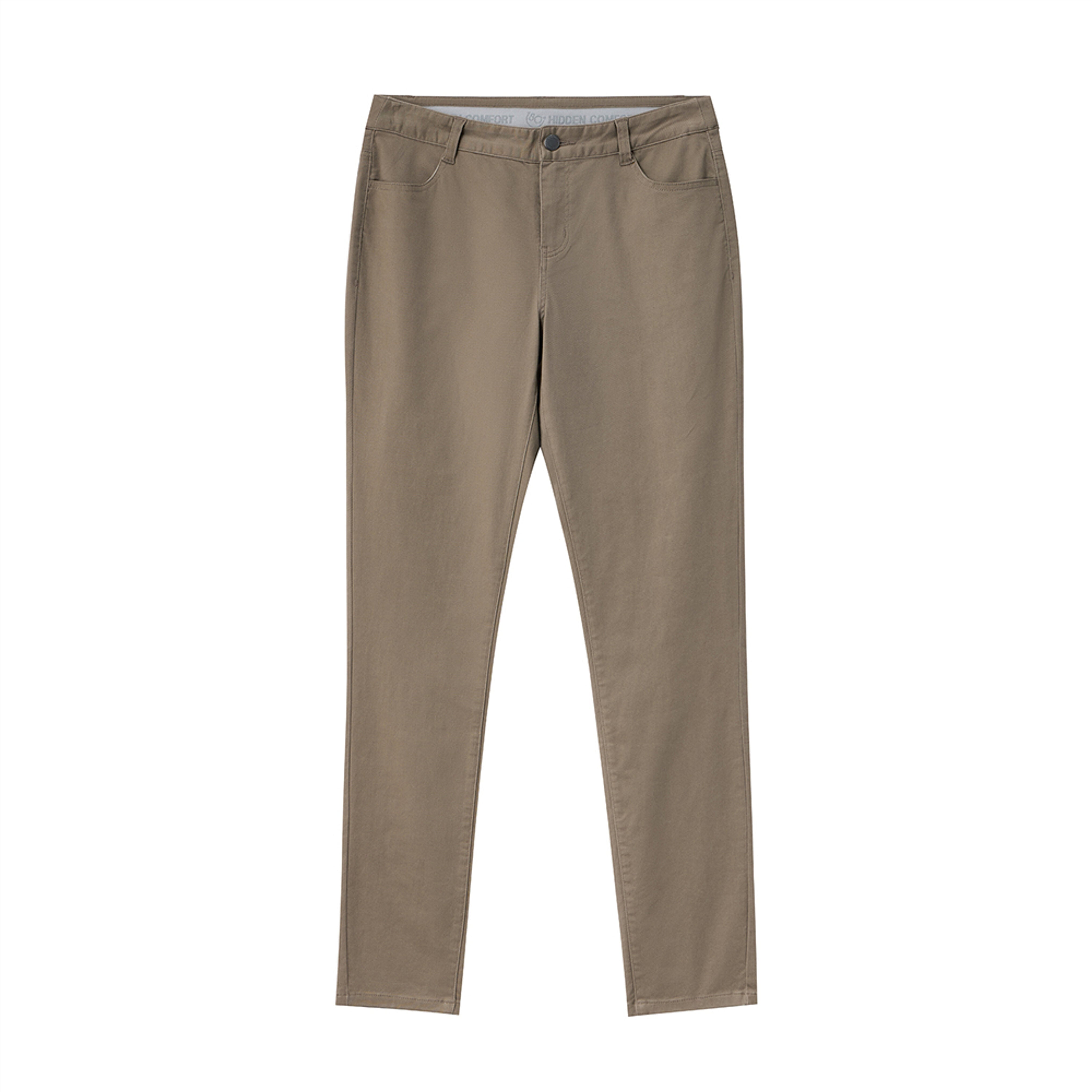 بنطلون نسائي ضيق بخصر مطاطي 180 مم، مصنوع من القطن والإيلاستين، بقصة ضيقة وجيب.