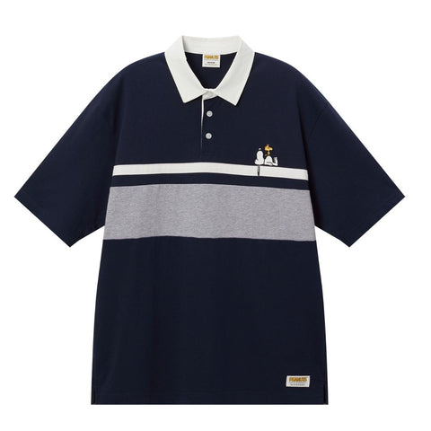 Cotton Jersey Flat Knitted Collar Short Sleeve Relax Bold Polo (Snoopy)