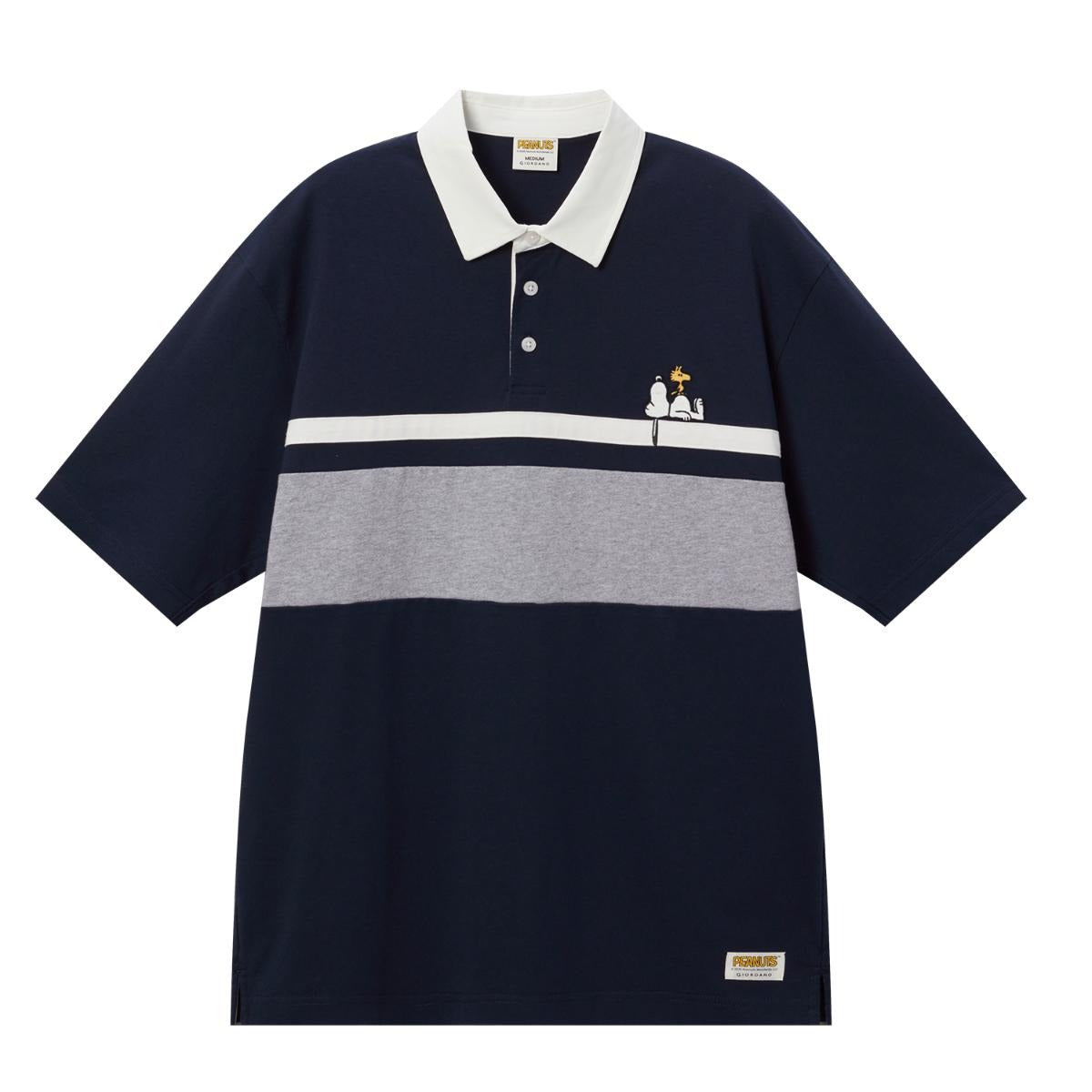Cotton Jersey Flat Knitted Collar Short Sleeve Relax Bold Polo (Snoopy)