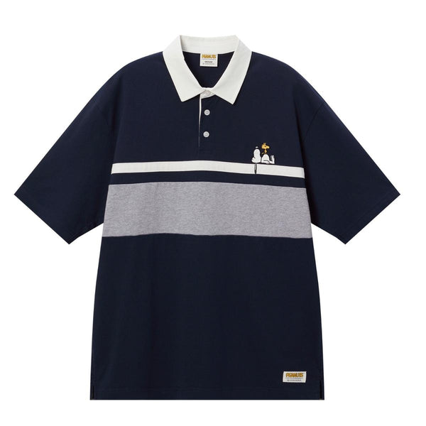Cotton Jersey Flat Knitted Collar Short Sleeve Relax Bold Polo (Snoopy)