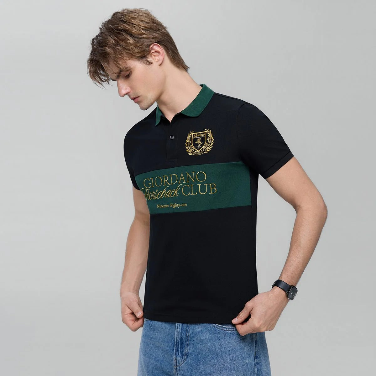 Men's Slim Fit Embroidery Polo