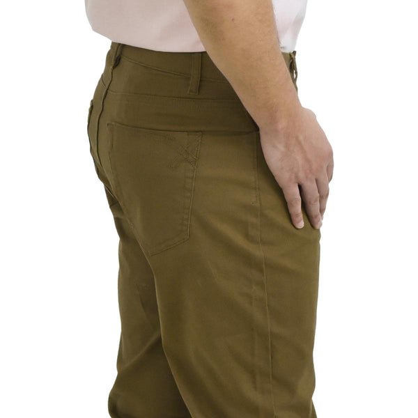 Cotton/Spandex Rise Regular Tapered Khakis (180 Elastic Waist band)