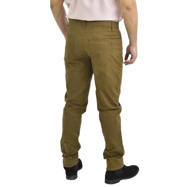 Cotton/Spandex Rise Regular Tapered Khakis (180 Elastic Waist band)