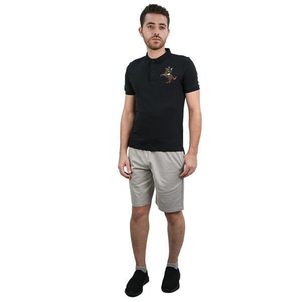 Cotton/Lycra Pique Flat Knitted Collar Short Sleeve Slim Embroidery Napoleon Polo