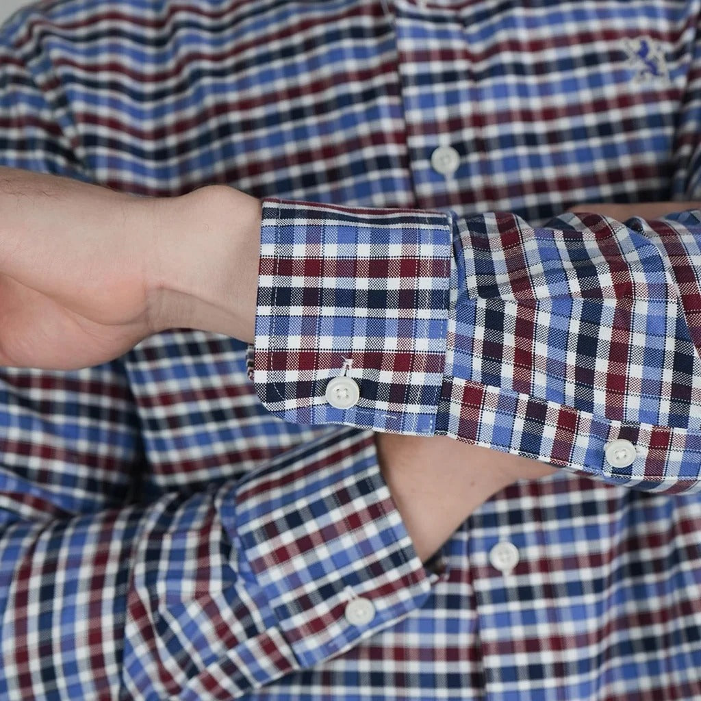 قميص أكسفورد رجالي بنقشة الأسد