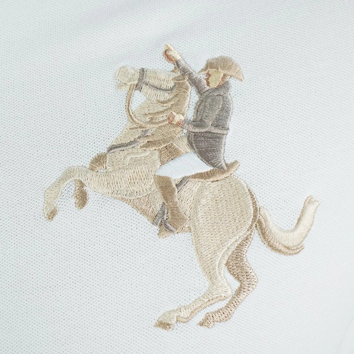 Cotton/Lycra Pique Flat Knitted Collar Short Sleeve Slim Embroidery Napoleon Polo