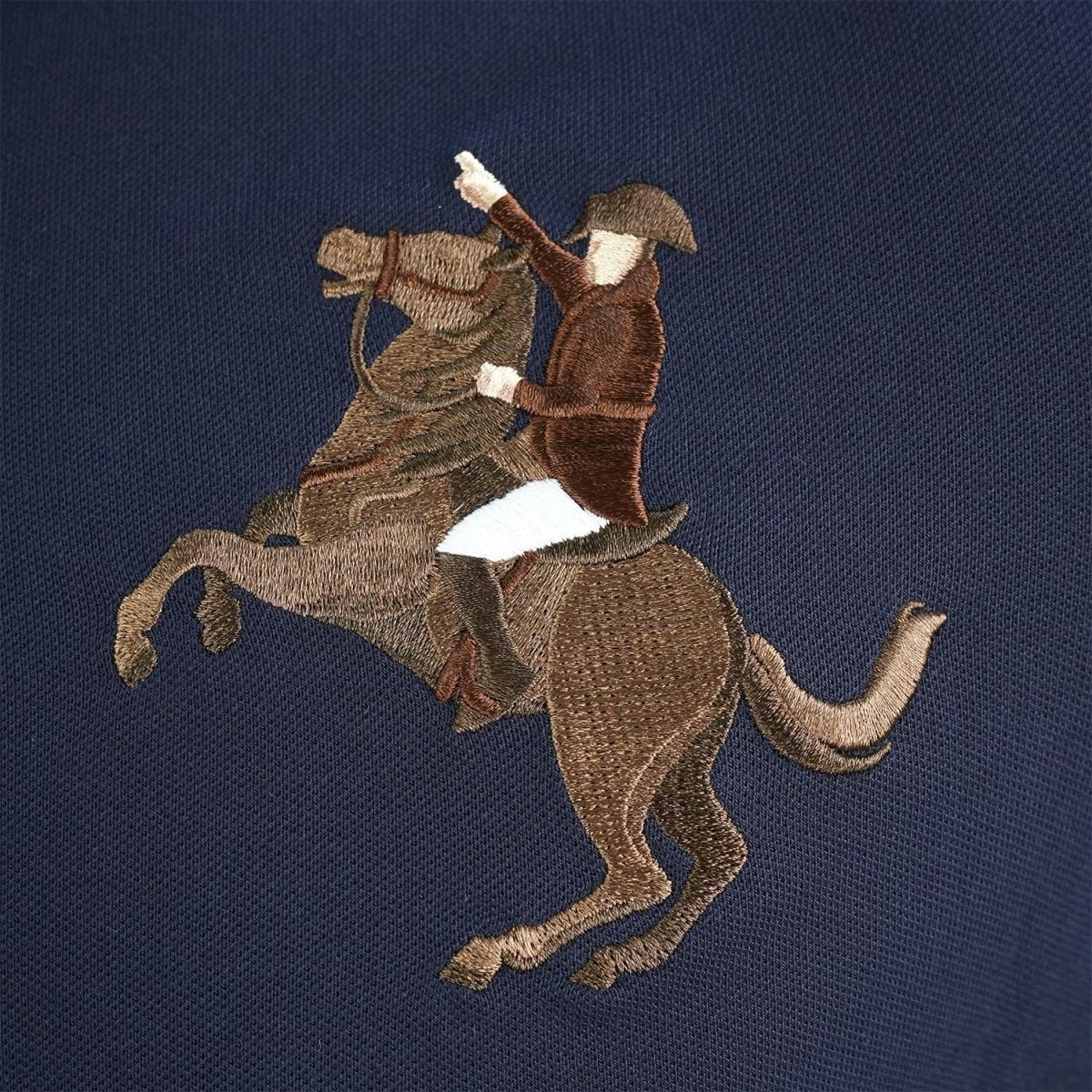 Cotton/Lycra Pique Flat Knitted Collar Short Sleeve Slim Embroidery Napoleon Polo