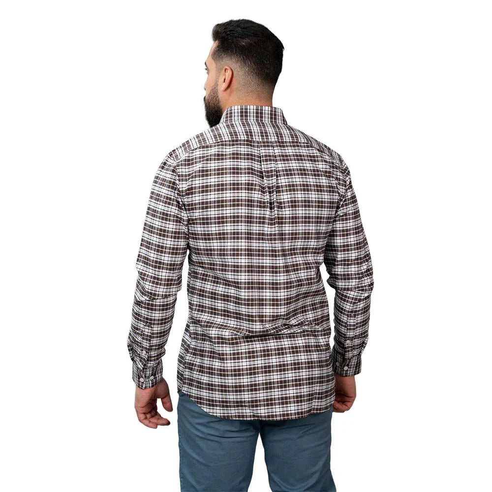 قميص أكسفورد رجالي بنقشة الأسد