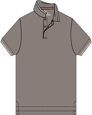 قميص بولو قطني/ليكرا بيكيه بياقة محبوكة وأكمام قصيرة وقصة ضيقة بلون موحد