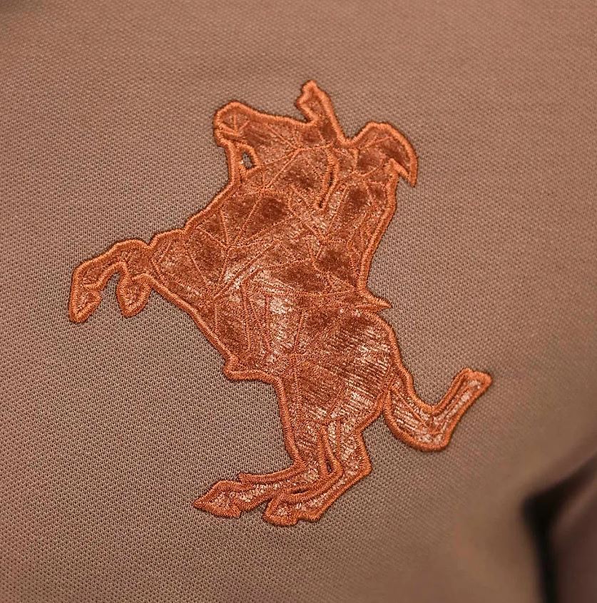 Cotton/Lycra Pique Knitted Collar Short Sleeve Slim Embroidery Bold Polo