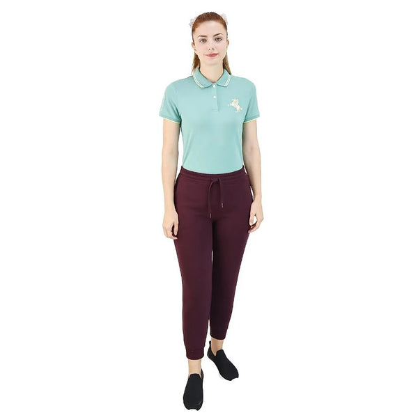 Women Cotton/Polyester French Terry Rise Regular Elastic Waist Pant