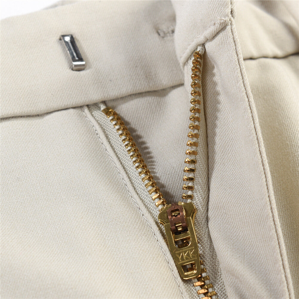 بنطلون نسائي ضيق بخصر مطاطي 180 مم، مصنوع من القطن والإيلاستين، بقصة ضيقة وجيب.