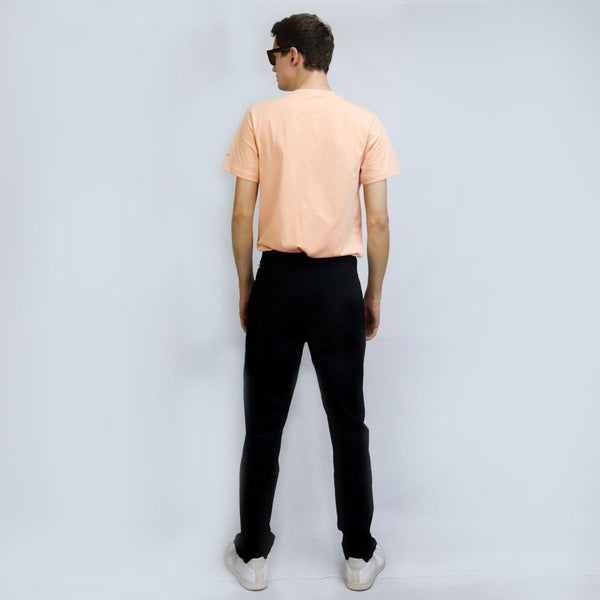 Cotton/Spandex Rise Slim Tapered Elastic Pants