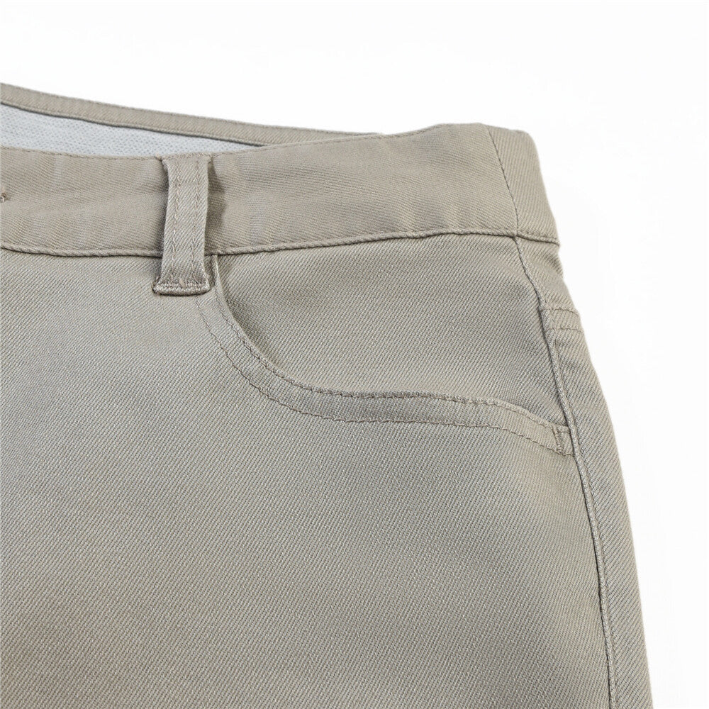 بنطلون نسائي ضيق بخصر مطاطي 180 مم، مصنوع من القطن والإيلاستين، بقصة ضيقة وجيب.