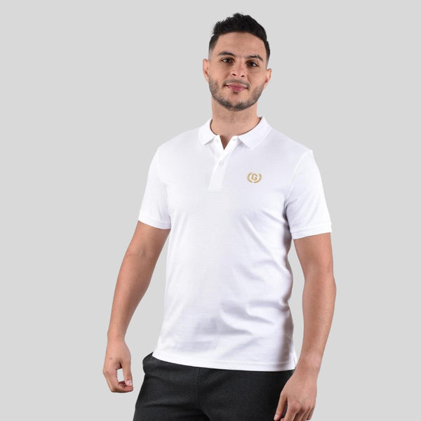 Cotton Interlock Knitted Collar Short Sleeve Slim Print Solid Polo (Liquid Touch)