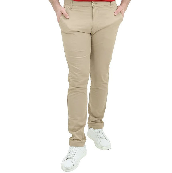 Cotton/Spandex Rise Slim Tapered Elastic Pants