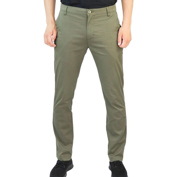 Cotton/Spandex Rise Slim Tapered Elastic Pants