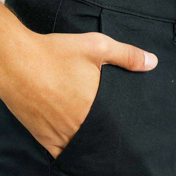 Cotton/Elastane Twill Low Rise Tapered Elastic Waist Khakis