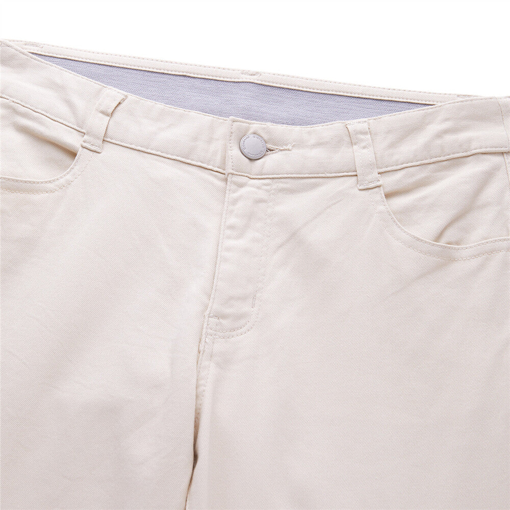 بنطلون نسائي ضيق بخصر مطاطي 180 مم، مصنوع من القطن والإيلاستين، بقصة ضيقة وجيب.