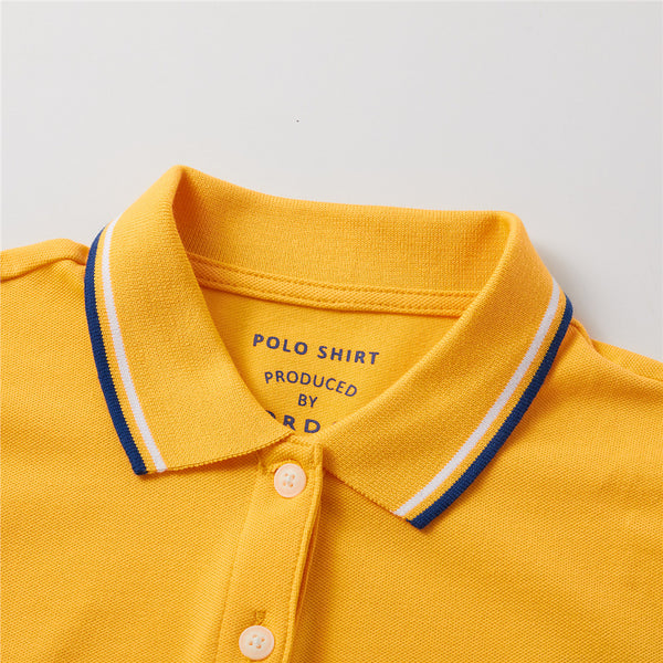 Contrast Color Embroidery Short Sleeve Polo Shirt