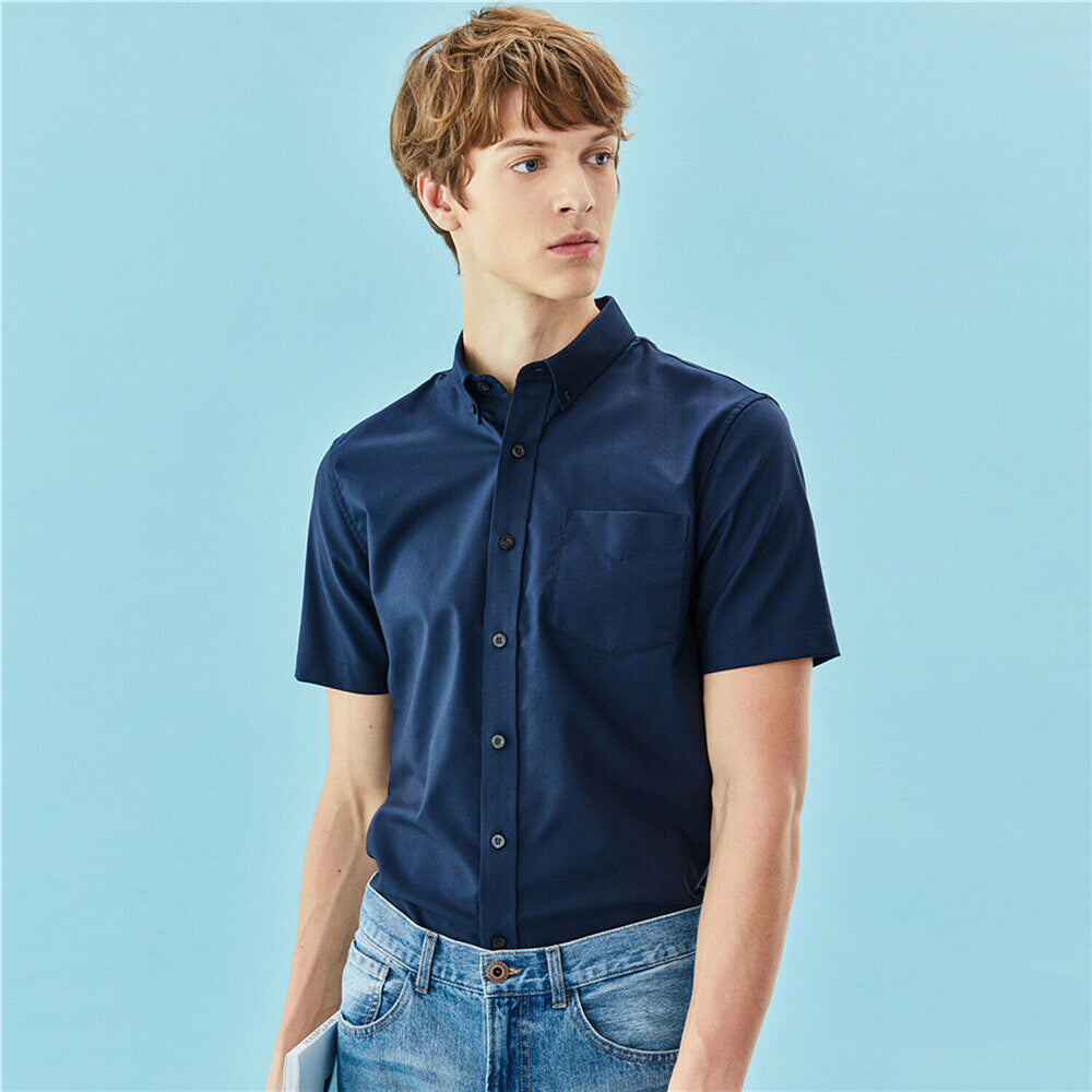قميص بأكمام قصيرة مقاوم للتجاعيد (ممتاز)