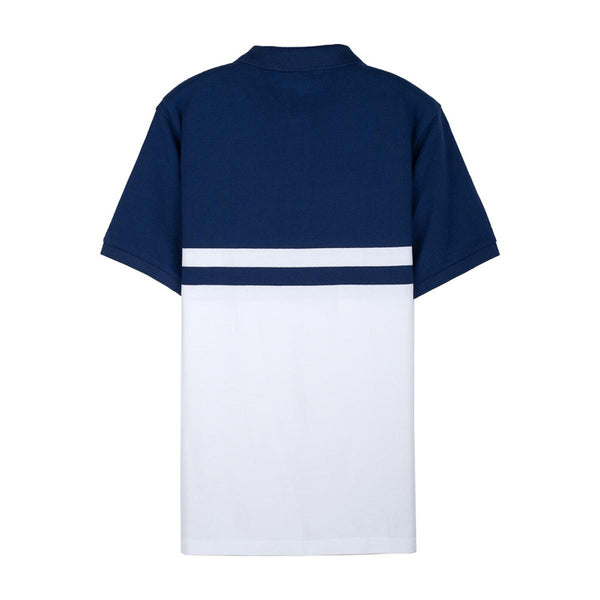 Men's Contrast Stripe Embroidered Short Sleeve Polo Shirt